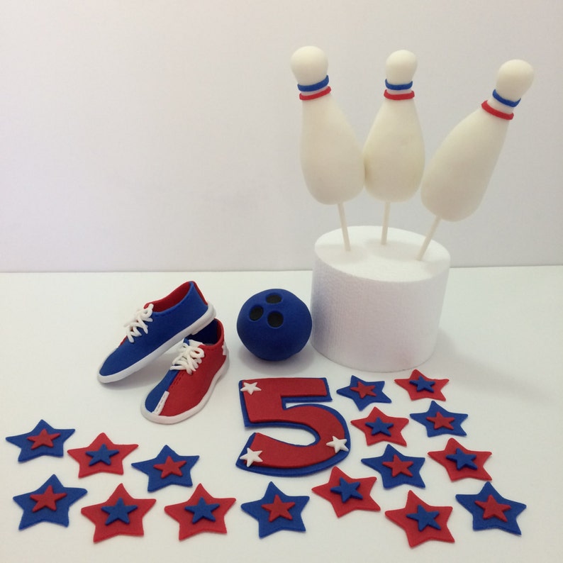 Bowling Fondant Cake Topper Set Etsy
