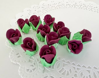 Mini Royal Icing Rosebud Pastel Pink Pink Edible Rosebuds Royal Icing ...