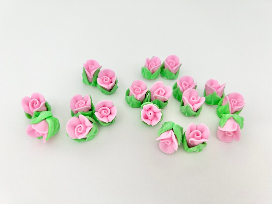 Mini Royal Icing Rosebud Pastel Pink Pink Edible Rosebuds Royal Icing