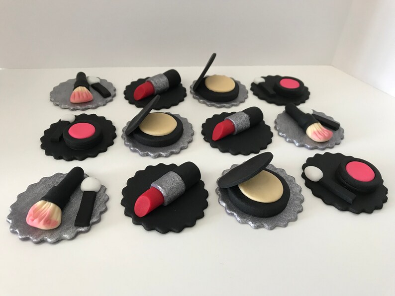 Makeup Cupcake Toppers Makeup Birthday Party Makeup Cupcakes Etsy