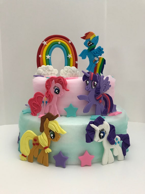 Pony Cake Topper Unicorn Birthday Party Rainbow Cake Topper Inspired  Pony Cake Topper|Personalized Name and Age Girl Birthday Party