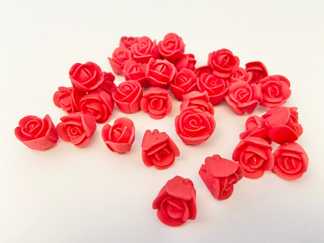 Mini Royal Icing Roses Red Etsy