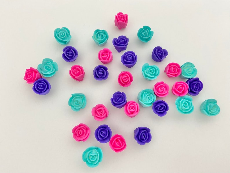 Mini Royal Icing Roses Bright Unicorn Mix - Etsy