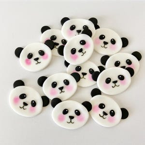 Edible Fondant Panda Cupcake Toppers: Panda Party Decor