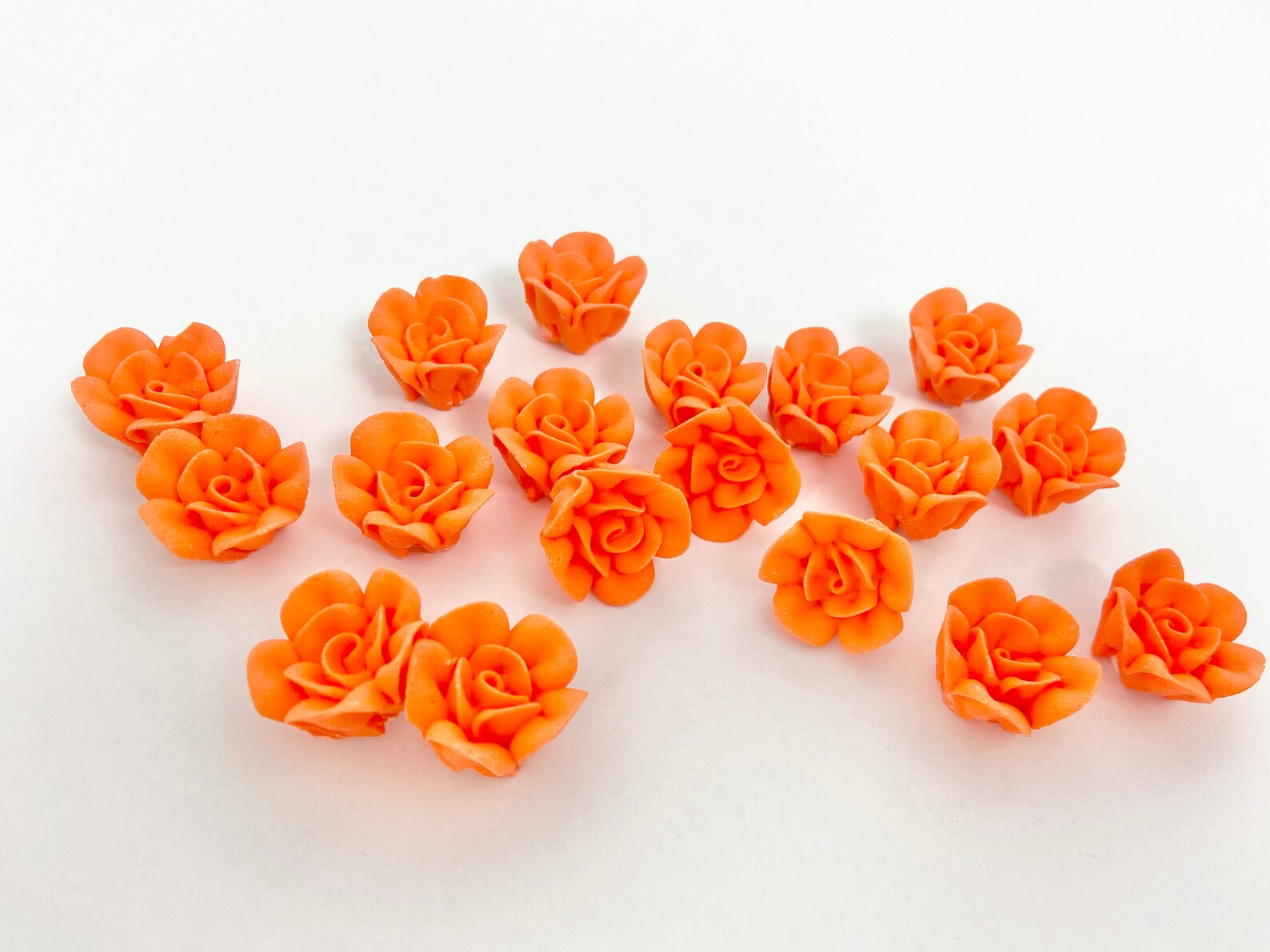 Small Royal Icing Roses Orange Etsy