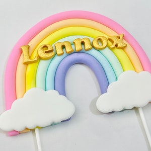 Fondant Rainbow Cake Topper: Edible Pastel Rainbow