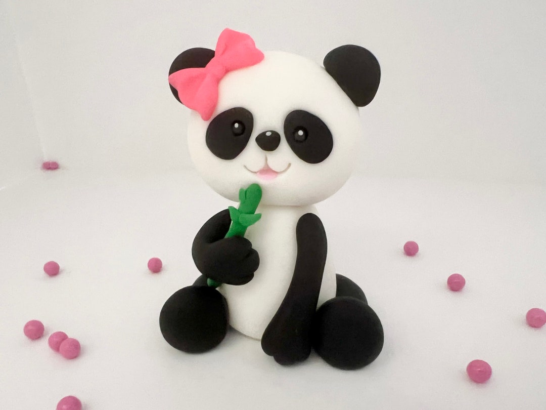 Panda Cake Topper Fondant Panda Panda Bear Cake Topper - Etsy