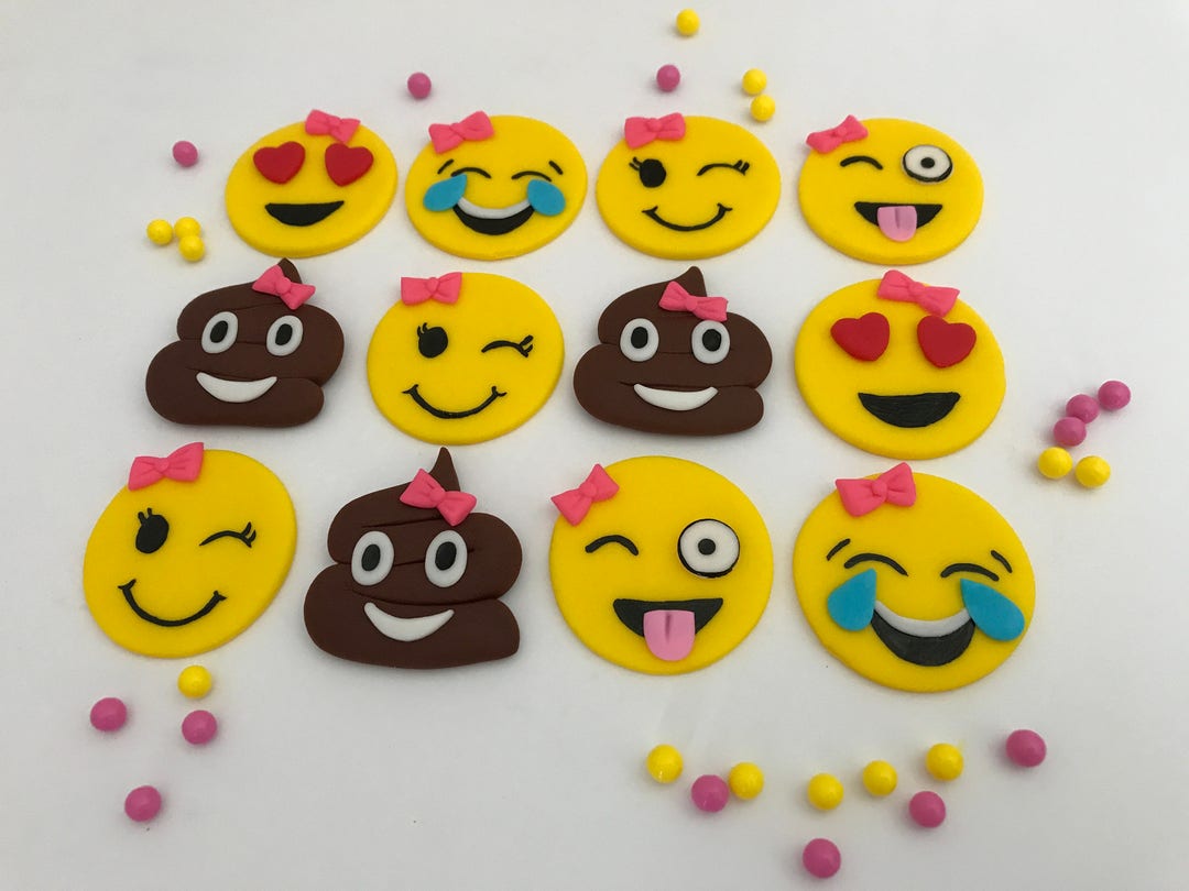Emoji Cupcake Toppers Emoji Cupcakes Emoji Toppers Emoji Etsy