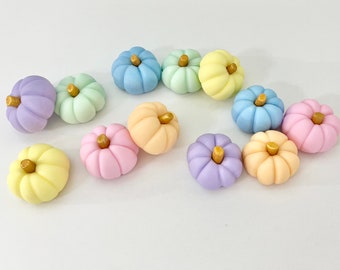 Mini Fondant Pumpkins Pastel Colors - Sugar Pumpkins