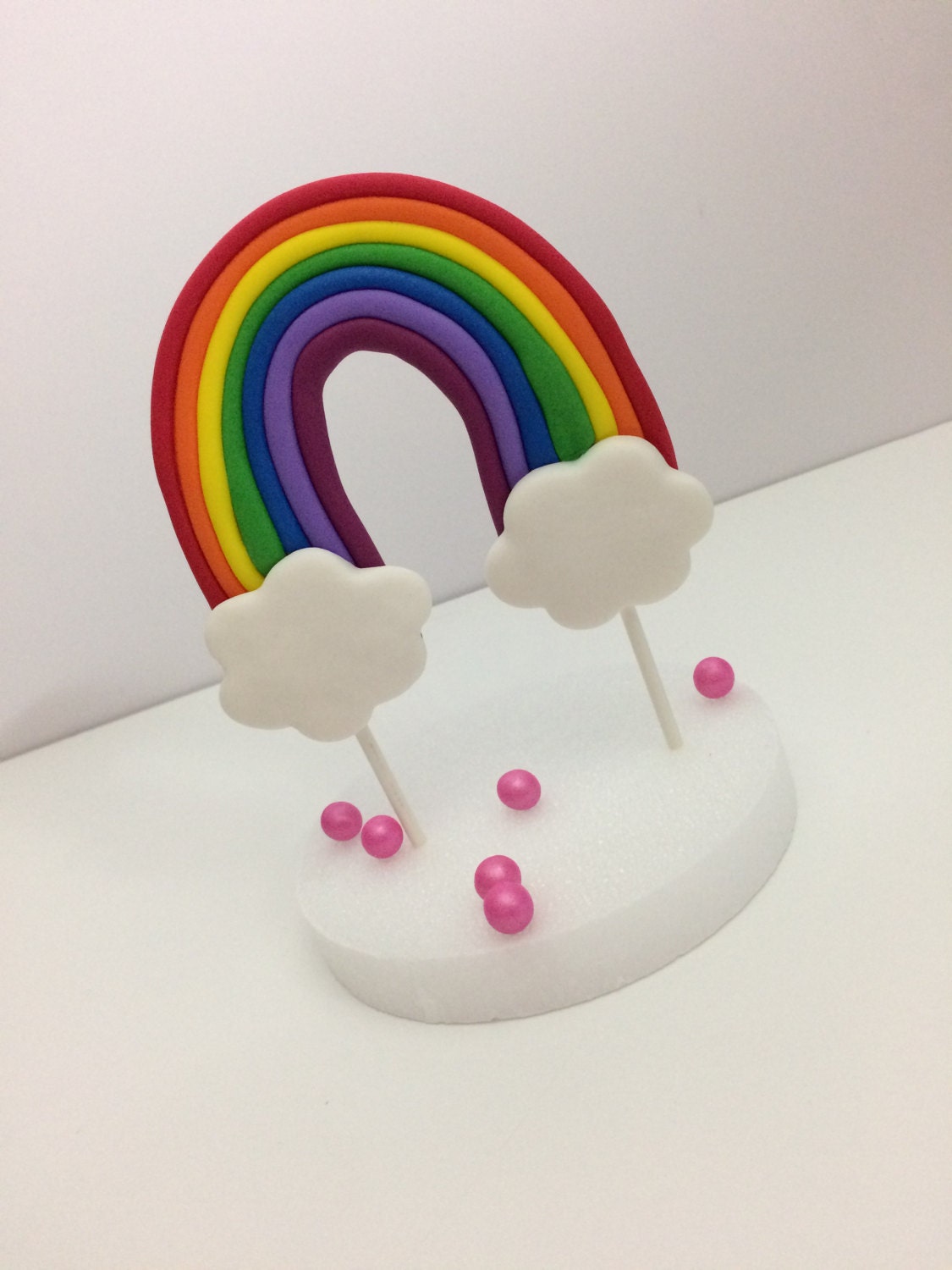 Fondant Rainbow Cake Topper Etsy