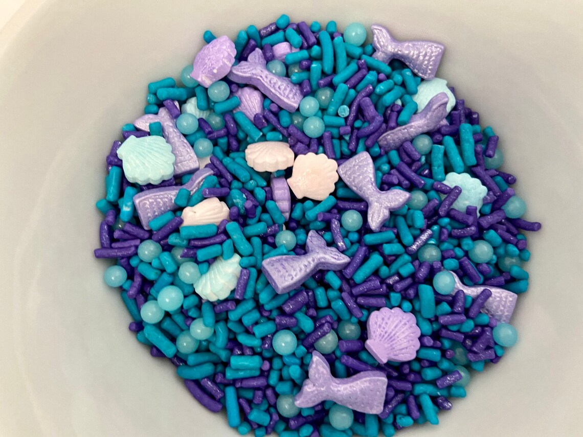Mermaid Sprinkles Mermaid Party Mermaid Sprinkles Candy Etsy