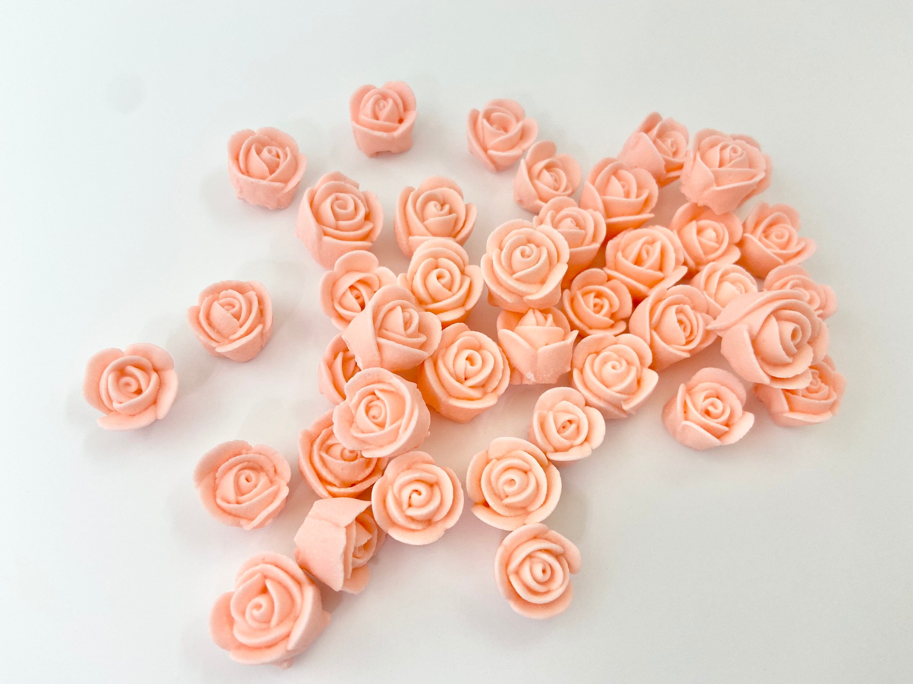Mini Royal Icing Roses Peach | Etsy