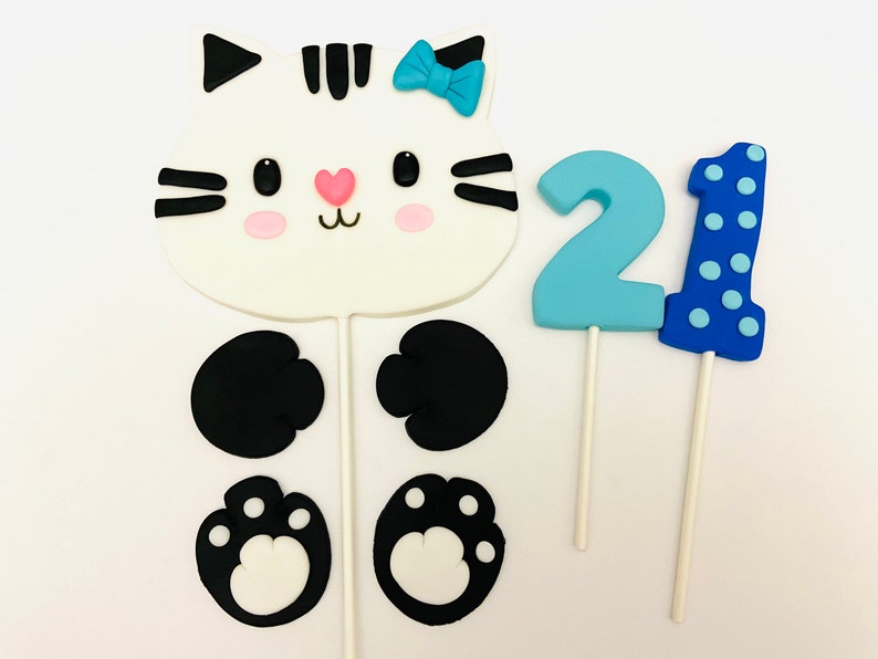 Cat Cake Topper Cat Party Kitty Cake Topper Etsy