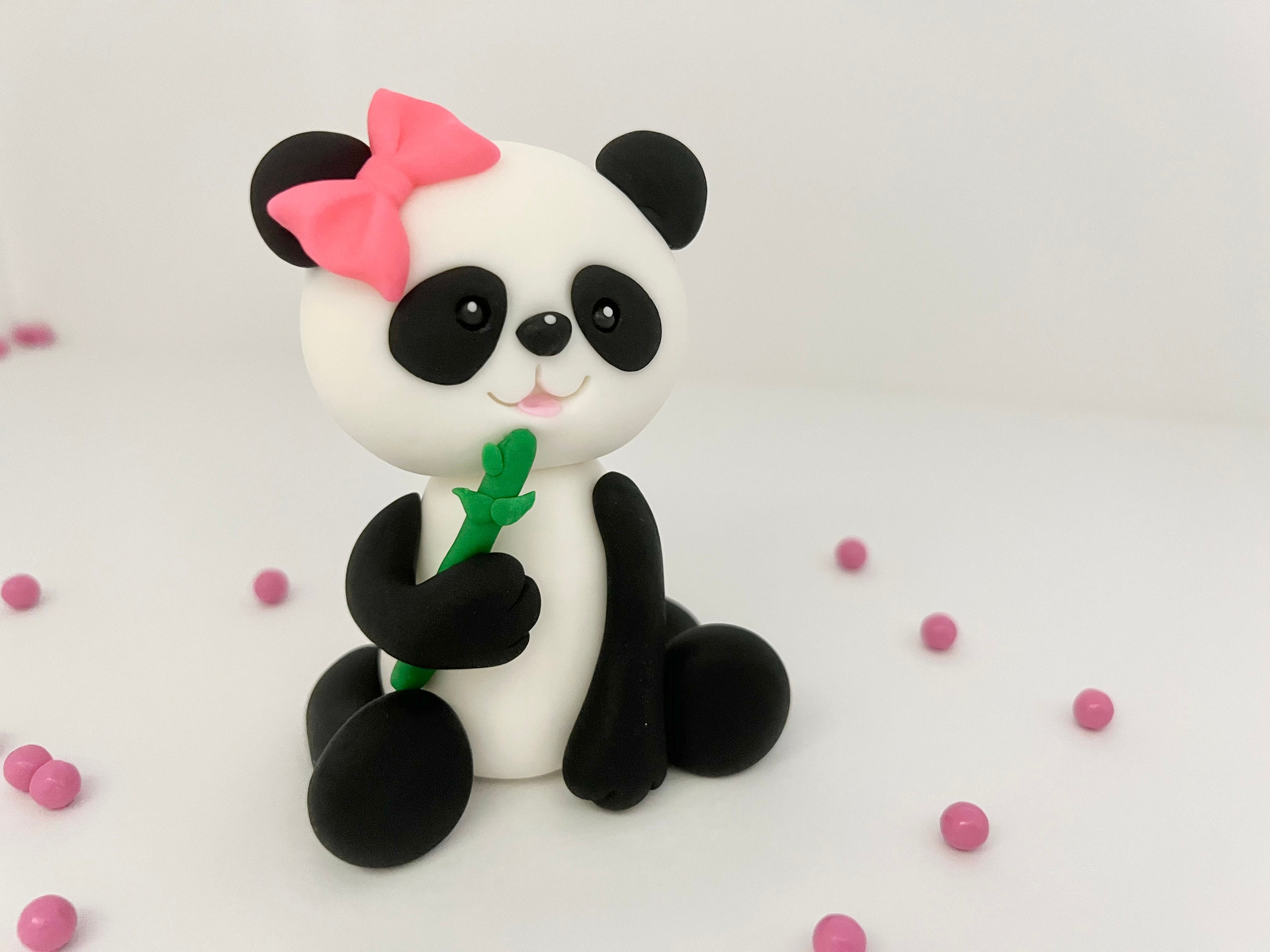 Panda Cake Topper Fondant Panda Panda Bear Cake Topper - Etsy