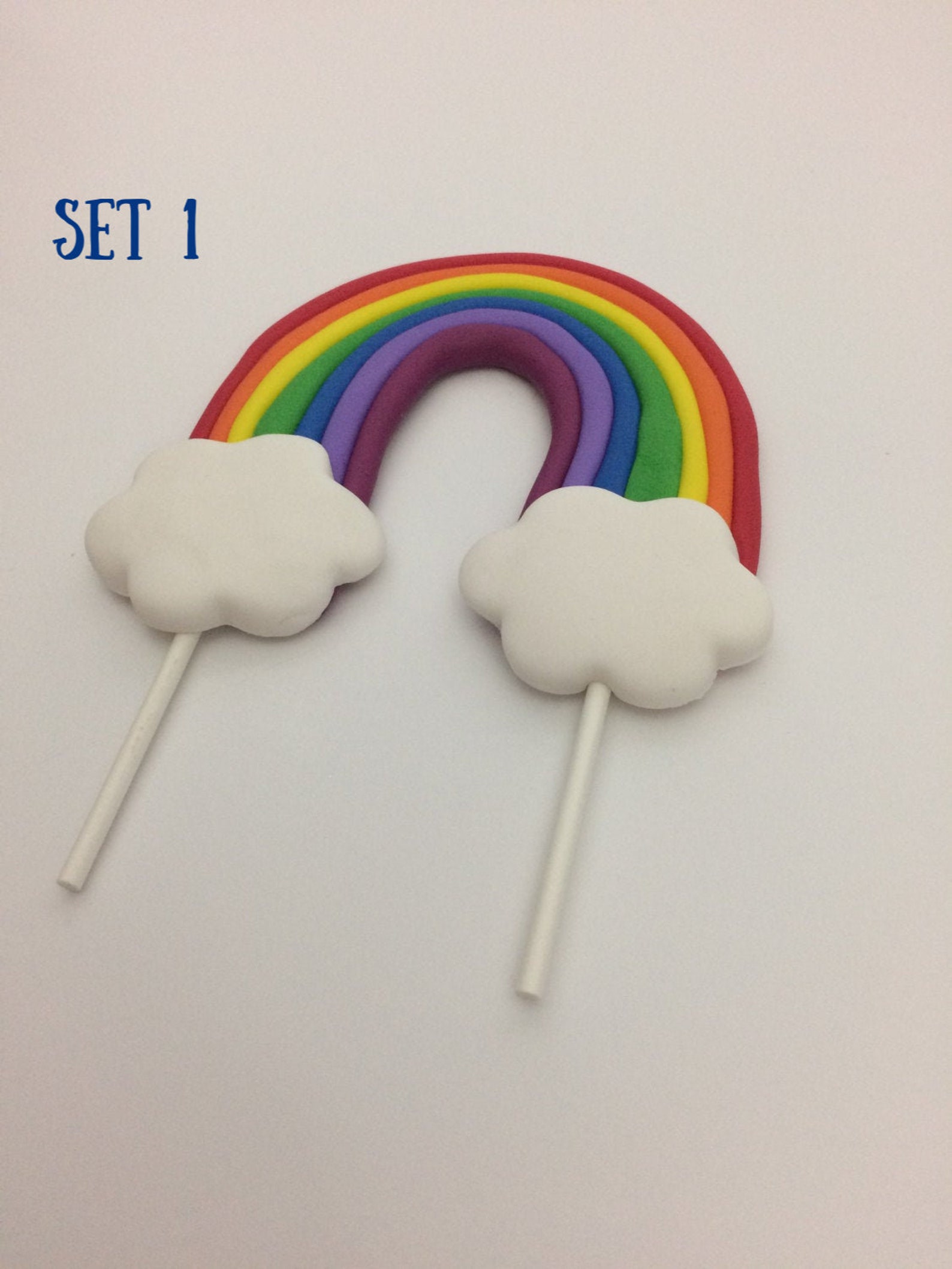 Fondant Rainbow Cake Topper Etsy
