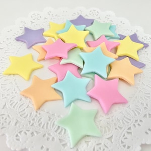 Pastel Fondant Stars: Edible Cake & Cupcake Toppers - Set of 24