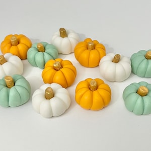 Fondant Pumpkins, Sage Pumpkins,  Pumpkin Cake Topper, Fall Cake Topper,  Edible Pumpkins