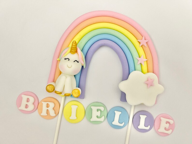 Rainbow Cake Topper Unicorn Cake Topper Unicorn Rainbow Etsy
