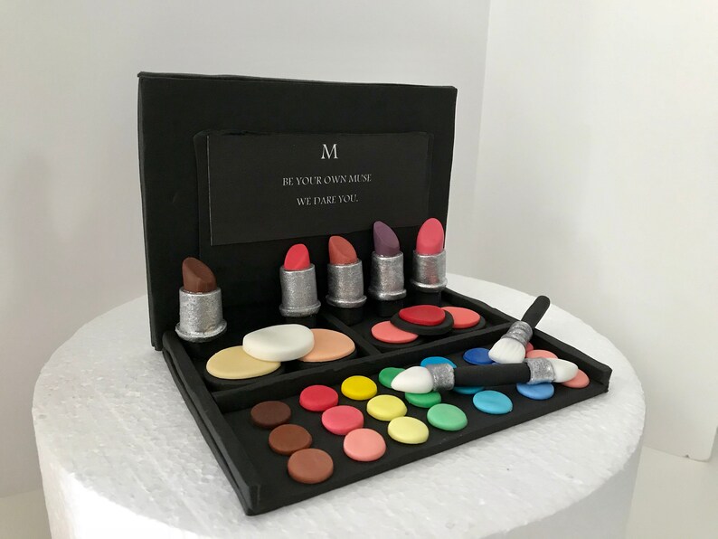 Makeup Palette Cake Topper Makeup Birthday Party Makeup Etsy