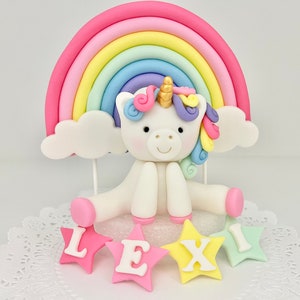 Unicorn Cake Topper Fondant Unicorn  Cake Unicorn Party Decorations Unicorn Cake Decorations Edible Unicorn Fondant Rainbow