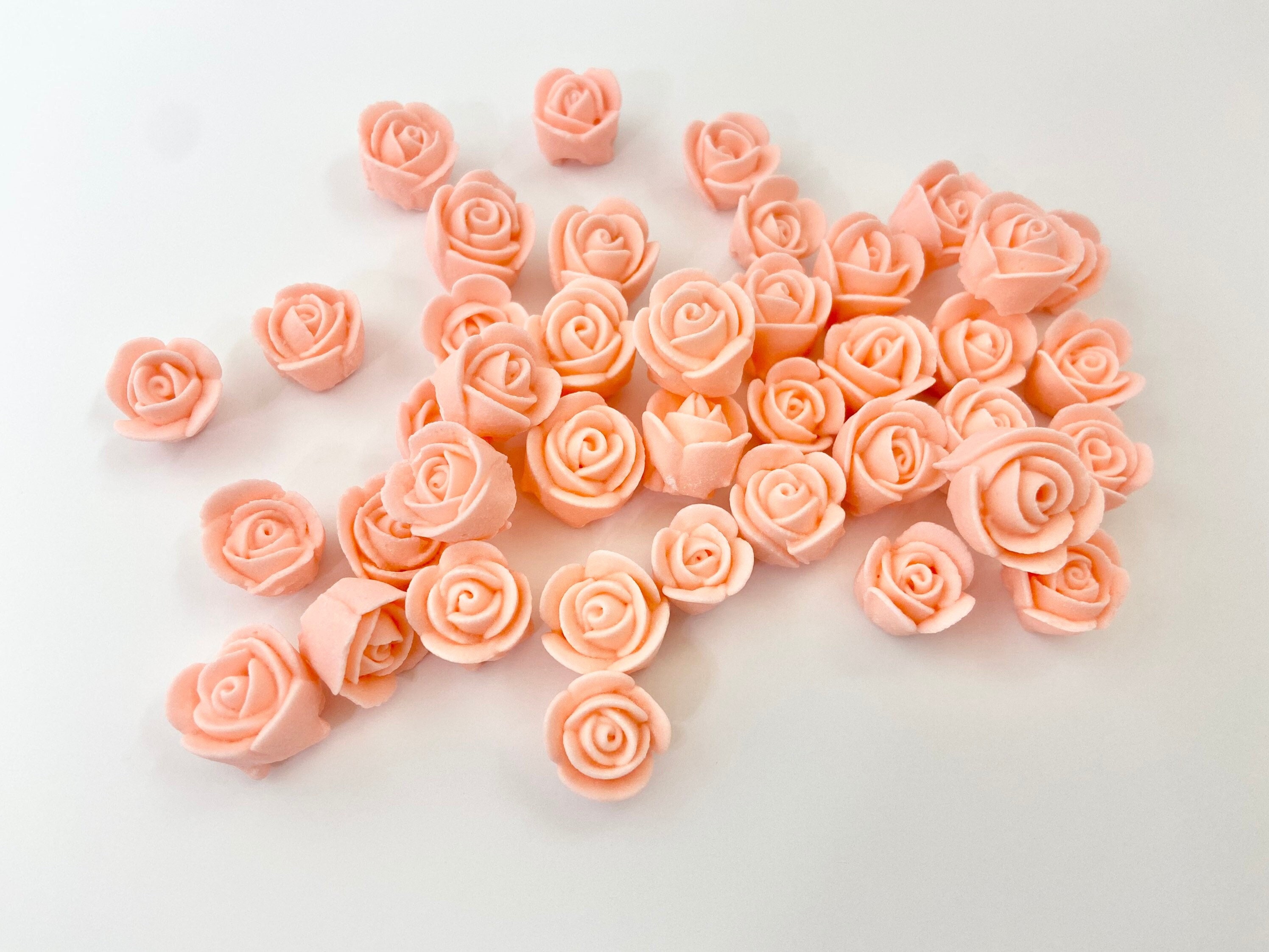 Mini Royal Icing Roses Peach | Etsy