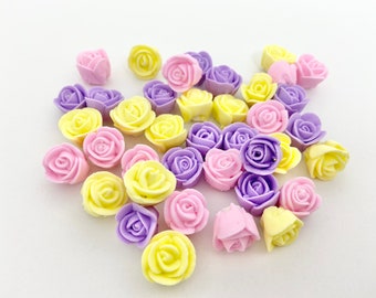 Mini Royal Icing Roses - Pastel Colors Mix