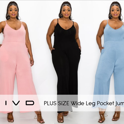 PLUS SIZE Harem Jumpsuit W/ Pockets Made in USA 1X2X3X Etsy