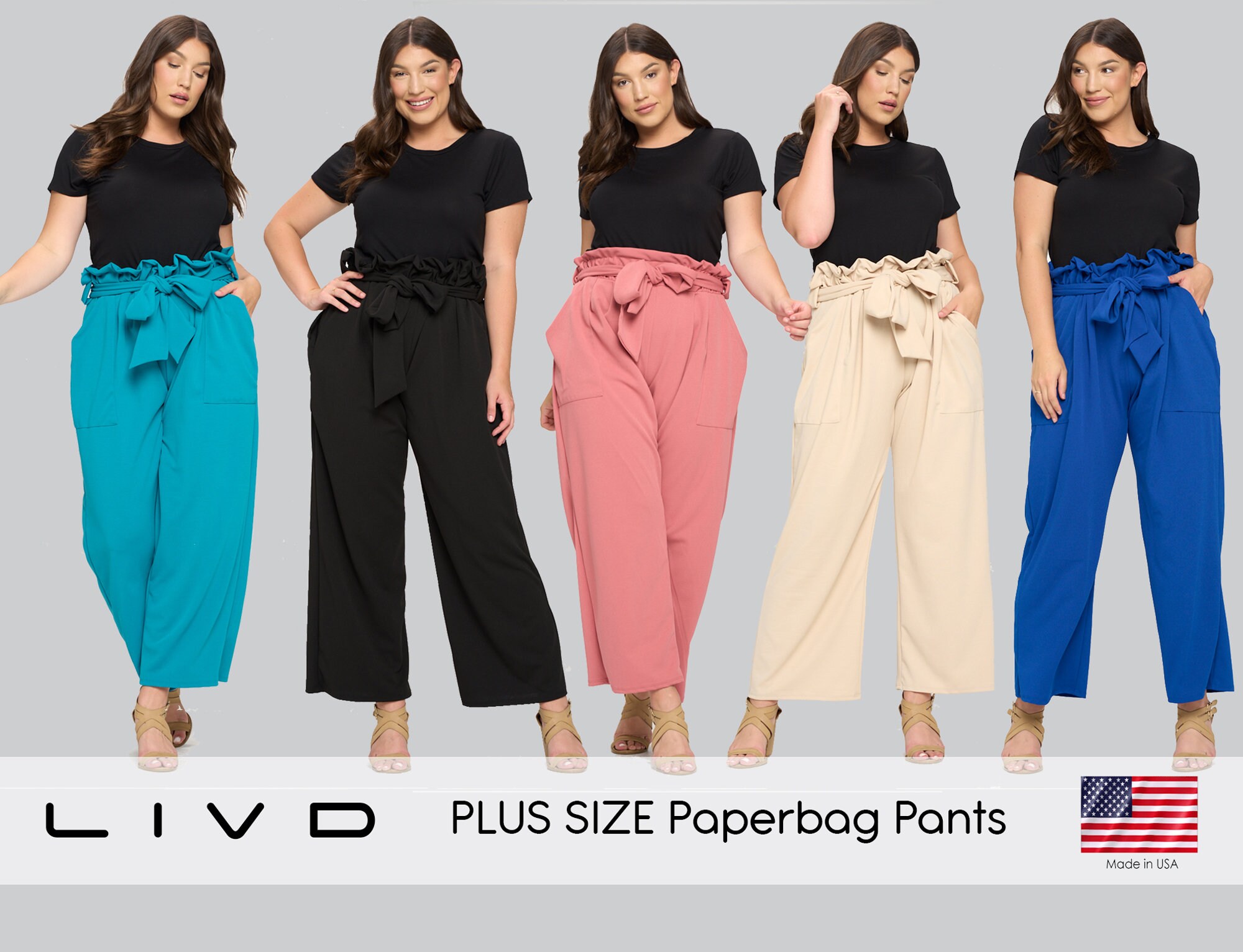 Plus size sale paperbag pants