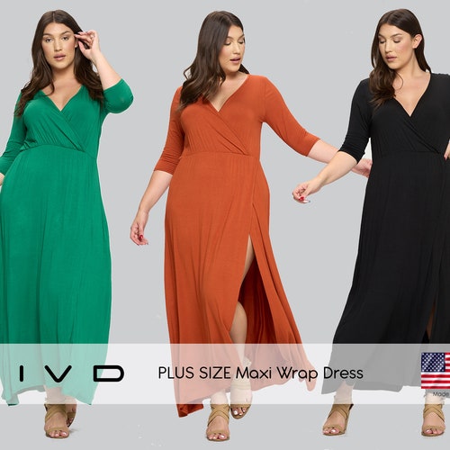 PLUS SIZE Maxi Dress W/ Pockets Made in 