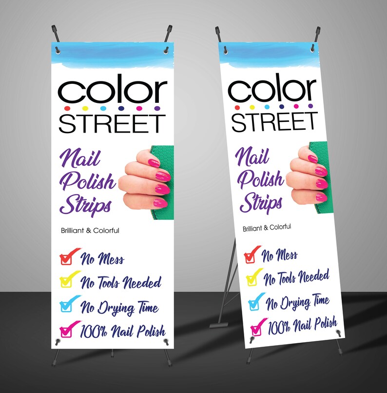 Color Street Nails Banner Stand Color Street Sign 24 Etsy