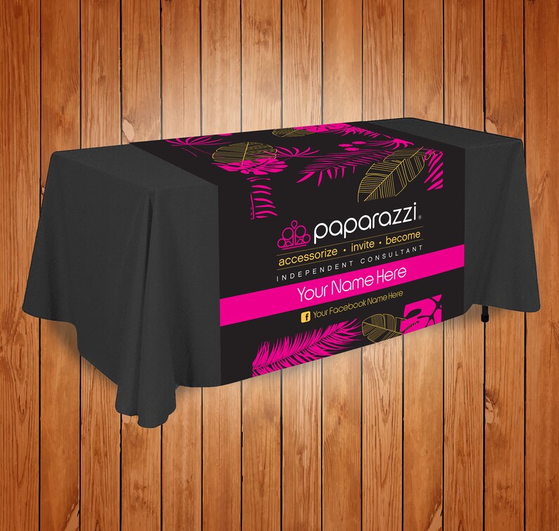 Custom Paparazzi Table Runner Hawaiian Leaf Design Image 0