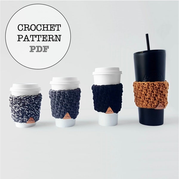Crochet Pattern / Coffee Cozy Crochet Pattern / whiteowlcrochetco / whiteowlcrochet / crochet / coffee cozy
