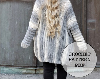 Crochet Pattern / Cozy Cardigan Crochet Pattern/ whiteowlcrochetco Cozy Cardigan Crochet Pattern / Crochet Cardigan Pattern / Lion Brand