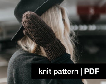 Knit Pattern / Twig Mittens / Cable Mittens / Whiteowlcrochetco. / Bulky Yarn / Warm Mittens / Knit Picks Swish Bulky / Winter Mittens