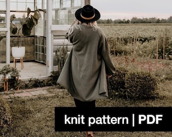 Knit Pattern / Sprout Cardigan / Knitting Pattern / Whiteowlcrochetco / Duster Cardigan / Knit Picks Palette / Fingering Weight Yarn / Easy