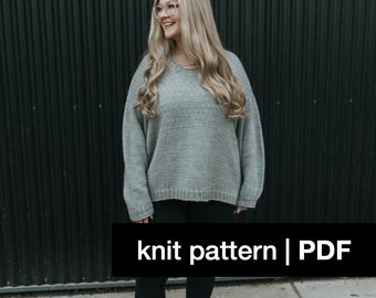 Knitting Pattern / Sound Sweater / Whiteowlcrochetco. / Knit Picks Heatherly Sport / Sport Weight Yarn / Bottom Up Sweater / Knit