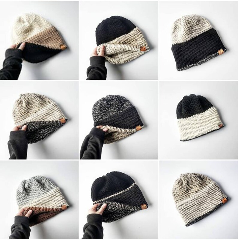 Knit Pattern / Combo Pack Knitting Pattern / Double Brim Knitting ...