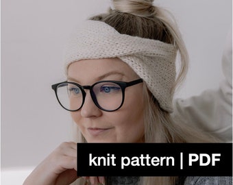 Willow Headband Knitting Pattern: multi-yarn weight (ENGLISH PDF Digital Document)