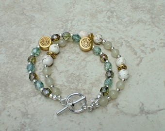 Double-stranded Mixed Media Bracelet