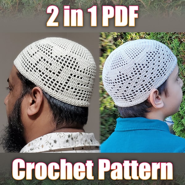 C3 Filet Kufi Classic & Mosaic Sides - PDF Download - Beginner Friendly Crochet Pattern