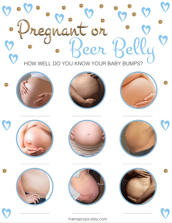 baby shower game Beer belly or pregnant belly
