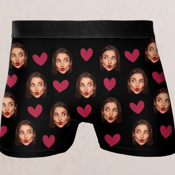 Custom Boxers with Face on Them, Personalised Boxer Shorts, Custom Photo Underwear, Custom Boxer Briefs, Husband Gift, Boyfriend Gift KK313