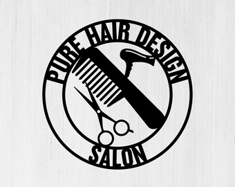 Personalized Hair Salon Sign, Custom Hair Stylist Sign, Hair Salon Gift, Hair Stylist Present, Hairdressing Wall Art KK128