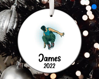 Personalized Parkour Christmas Ornament, Parkour Santa Ornament, Parkour Tree Ornament, Parkour Gift, Parkour Christmas Tree Ornament T99