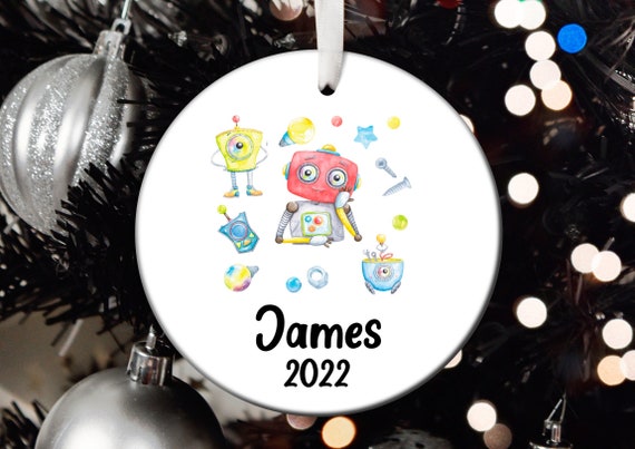 Personalized Robotics Christmas Ornament, Robotics Santa Ornament