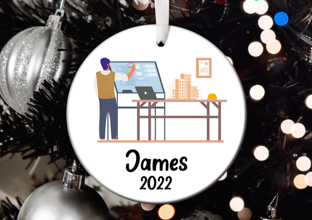 Personalized Architect Christmas Ornament, Architect Santa Ornament ...