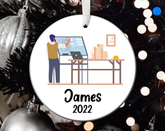 Personalized Architect Christmas Ornament, Architect Santa Ornament, Architect Tree Ornament, Architect Gift T330