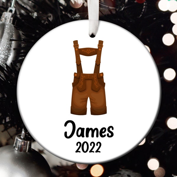 Personalized Lederhosen Christmas Ornament, Lederhosen Santa Ornament, Lederhosen Tree Ornament, Lederhosen Gift T668