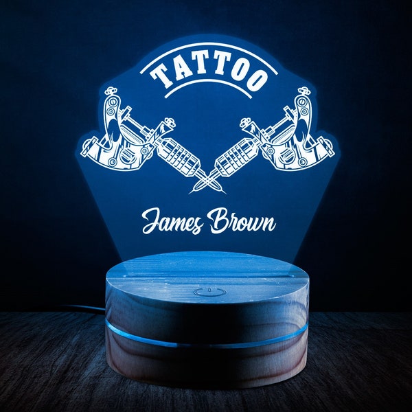 Personalized Tattoo Artist Gift, Tattooist Gift, Tattoo Artist Night Light, Gift Ideas for Tattoo Artist, Tattoo Gift Ideas KK254