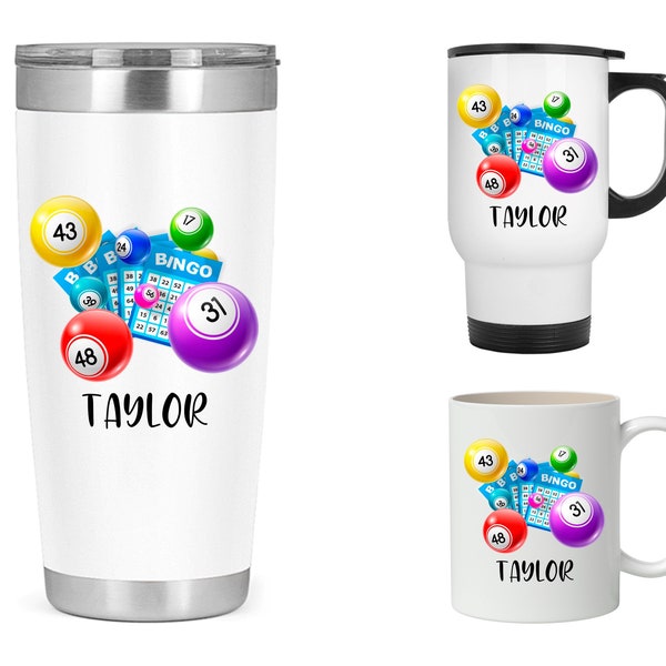 gepersonaliseerde Bingo Tumbler, Bingo Gift, Bingo Reizen Mok, Cadeau voor Bingo Lover, Aangepaste Bingo Mok, Bingo Present KK235